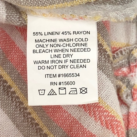 Briggs Wm's Linen Blend Short • Sz L • Pink Stripe • NWT - Picture 9 of 9